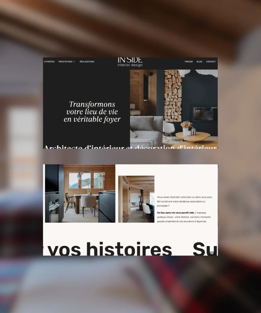creation site internet architecte d'intérieur à Megève