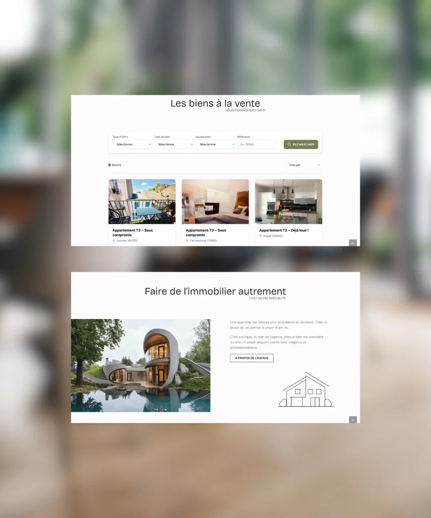 Création de site internet agence immobilière à Biarritz
