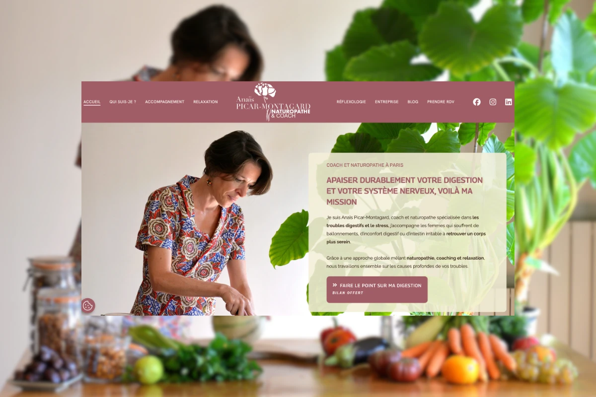Refonte du site internet d'Anais naturopathe - Page d'accueil