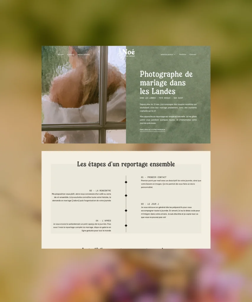 Site internet d'une photographe dans les Landes